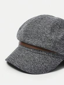 Women Western Style Beret Hats - Black and White - View 8