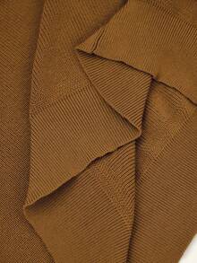 RONVEXI Men's Casual Solid Color Zipper Half-Placket Raglan Sleeve Sweater, Autumn/Winter - Camel - View 7