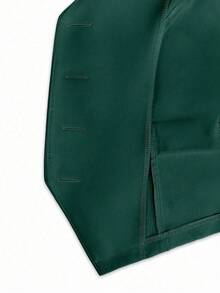 Roveilla Plus Size Dark Green Polyester Sleeveless Vest And Long Pants Suit Set With Pockets Corporate Autumn Smart Casual Corporate - Green - View 6