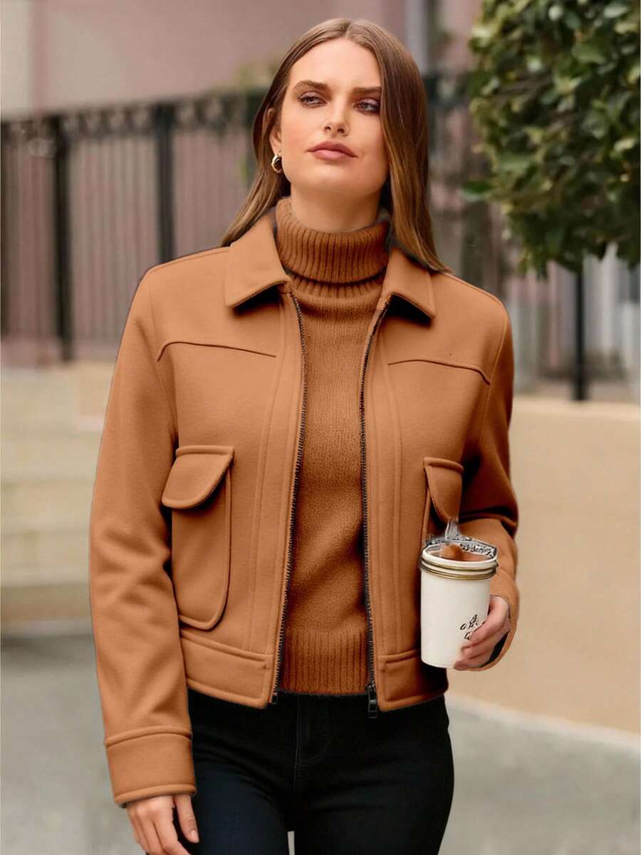 Women Jackets - Khaki - View 1
