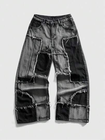 Street Life Jeans vaqueros de ajuste holgado y casual con bolsillos para hombre
