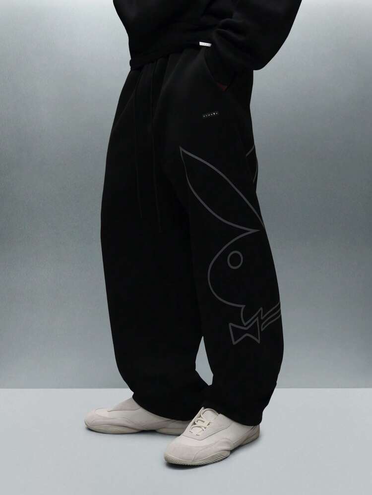 PLAYBOY X SUMWON Drop Crotch Sweatpants With Logo Print