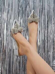 ISPORTE Women Heeled Sandals - Silver - View 4