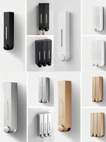 1pc Wall-Mounted 420ml Black Soap Dispenser,Single/Double/Triple Head Available Home Bathroom DecorFall Decor Back To School - Black - View 2