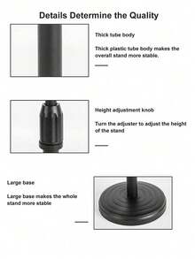 Mobile Phone Stand, Slouchy Mobile Phone Stand, Adjustable Height And Angle, Suitable For Office, Leisure, Business, Home Flexible Universal Stand, Compatible With 3.5-6.7 Inch Devices - Black - View 6