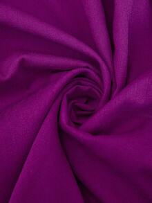 EMERY ROSE Plus Size Casual V-Neck Short Sleeve Women Blouse, Elegant Shirt - Purple - View 7