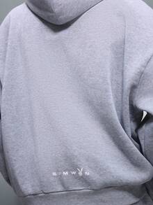 PLAYBOY X SUMWON Conjunto de sudadera con capucha y pantalones joggers de entrepierna caída a juego con bolsillo central - Gris - Ver 7