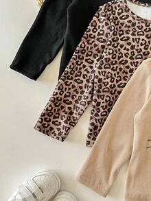 3pcs/Set Cute Baby Girls Knitted Long Sleeve Tops, Versatile For Autumn/Winter - Multicolor - View 6