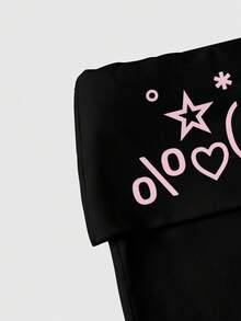 ROMWE Kawaii 可爱复古动漫Y2K性感卡通印花女式短裤 - 黑色 - 查看 3