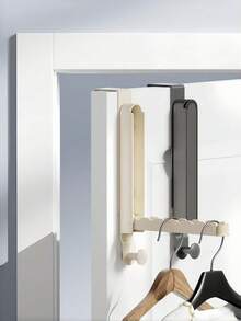 1个装门后晾衣架 可折叠晾衣架 洗衣架 重型节省空间收纳整理架 适用于衣物、毛巾、帽子 旅行居家公寓宿舍大学生必备 - 彩色 - 查看 2