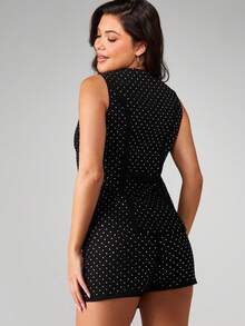 MISSGUIDED Hot Fix Embellished Polka Dot Sleeveless V Neck Waistcoat ...