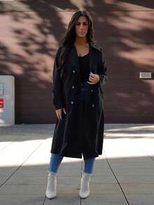 SAYEHFBABY Khaki Retro Long-Sleeved Waist Women's Trench Coat,Winter Women Clothes,Winter Women Coat,New Year Eve,Women Jackets, Women Outfit,Long Women Jackets,Winter Women Jacket,Elegant Jackets,Business Women Clothes,Fall