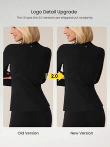 FeatherFit™-Slim-It Warm It's Chilly 羊毛衬里修身夹克 带拇指孔 秋冬瑜伽日常休闲 - 黑色 - 查看 9