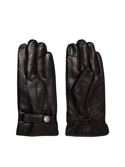 Calvin Klein Leather Rivet Gloves Men Gloves Black