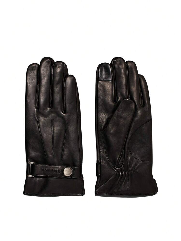 Calvin Klein Leather Rivet Gloves Men Gloves Black - Black - View 1