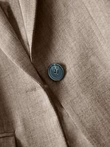 Franclia 灰色条纹拼布长袖缺口领女式西装外套