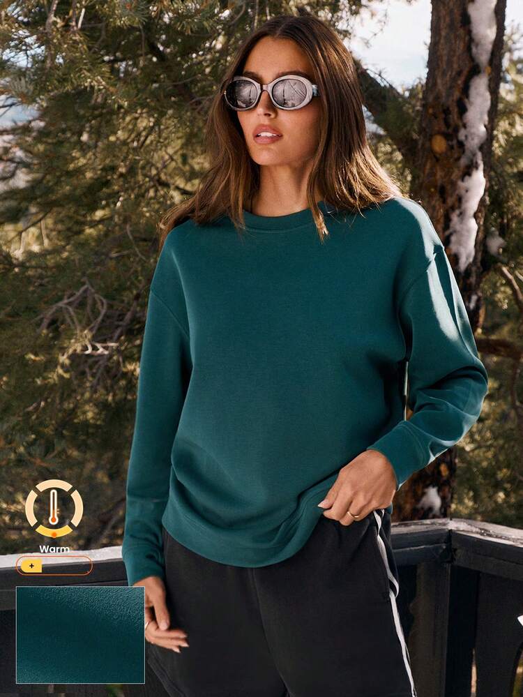 Modal Fleece Soft Warm Oversized Long Sleeve Sweatshirt Daily Casual Fall Winter