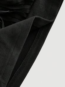 SHEIN MOD 2 pièces Ensemble de franges  marron pour femmes, convient pour les festivals de musique, tenue western