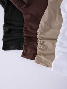 SHEIN Sparklyn Bốn chiếc áo thun dài tay ôm sát, nhiều màu sắc, phù hợp cho các bé gái tuổi teen. Áo thun cổ tròn, dệt kim, co giãn cao, ôm sát, dáng ngắn, hoàn hảo cho trang phục thường ngày và nhiều lớp áo đa năng, phù hợp cho mùa xuân và mùa thu. - Nhiều màu - Xem 4