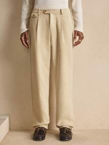 AKNOTIC AKNOTIC Men's Herringbone Print Fold Pleated Pocket Casual Pants, Christmas Party Banquet Business Casual Trousers, Boyfriend Gift Holiday