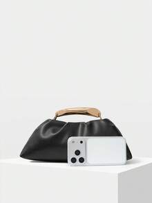 MOTF PREMIUM PU 皮革串珠手提包 - 黑色 - 查看 4