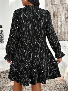 EMERY ROSE Vestido casual de línea A con estampado para mujer talla grande