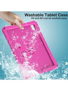 1pc Rose Red Butterfly Stand With Shoulder Strap EVA Tablet Protective Case, With Stand Function, Compatible With IPad - Hot Pink - View 5