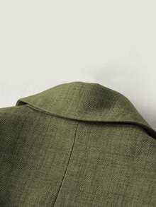 Franclia 灰色条纹拼布长袖翻领女式西装外套