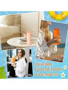 This Frosted Double-Walled Plastic Cup Features A Matte Waterproof Coating, Is Reusable, And Has A 480ml/16oz Capacity. Suitable For The Office, Restaurants, Outdoor Activities, Mother's Day Gifts, And Car Use. - Multicolor - View 7