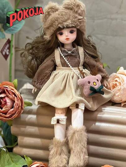 1 st 30 cm skogsälva dockkläder blommig spetsklänning handgjord detaljerad BJD SD dockoutfit prinsessa festkläder flicka samling gåva vår foto rekvisita inte plyschfylld