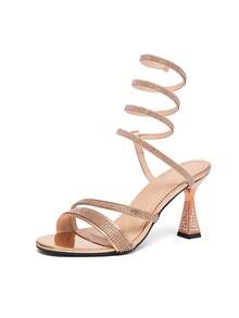 CUCCOO SZL Women's Rhinestone Embellished Shoes, Suitable For Dating, Parties, Weddings And Various Occasions - Champagne - View 3