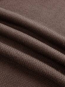 SHEIN 宽松圆领休闲棕熊图案长袖套头毛衣，适合青少年女孩，保暖舒适，时尚街头风，宽松版型，印花图案，返校季必备，运动休闲，学院风，复古风 - 棕色 - 查看 6