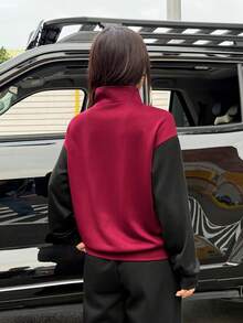 Dewbera Dewbera 女士撞色拼接休闲运动夹克 - 彩色 - 查看 2
