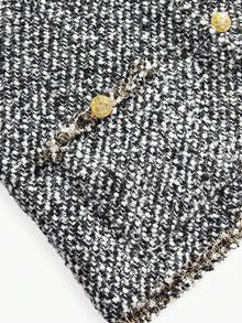 MOTF PREMIUM 粗花呢撞色包边外套 - 黑與白 - 查看 5
