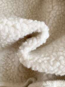 PrepCrw 1 件年轻女孩优雅学院风休闲都市连帽长袖羊毛夹克，适合外出、聚会、返校、秋冬 - 杏色 - 查看 10