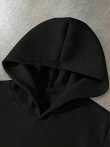 Glimmora Men's Long Sleeve Creative Pattern Casual Versatile Hoodie Sweatshirt - Black - View 4