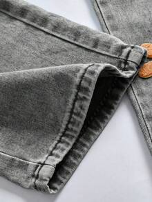 Jeans ampi da ragazza stile Y2K, jeans oversize a gamba larga, jeans ampi da ragazza, jeans larghi, nuovi arrivi 2025, jeans stile estetico con fiocchi di neve, lavati, strappati, ricamati, pantaloni a zampa, jeans con fiori, jeans carini con margherite per bambine stile anni '90, jeans grigi larghi e comodi, con fiori bianchi e marroni - Grigio - Visualizzare 6