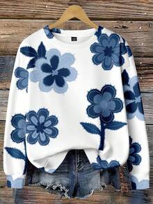 EMERY ROSE 大码女式休闲印花卫衣，秋季