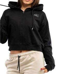 Kappa Women's Full Zip Hoodie Black - Black - View 3