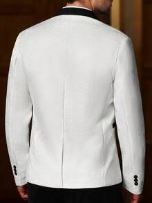 Manfinity Bizformal 男士纯色翻领长袖双排扣休闲西装外套 男士双排扣西装外套 男士西装外套 男士西装外套 双排扣 双排扣西装外套 双排扣西装外套 - 杏色 - 查看 6