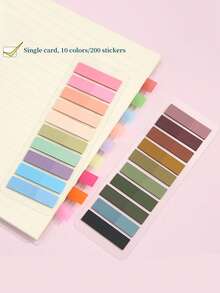 200/600/1000/1400 piezas Notas adhesivas escribibles, Etiquetas de marcador de libros reutilizables y translúcidas para marcar y organizar páginas - Multicolor - Ver 2