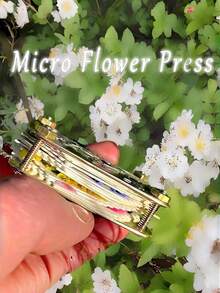1PC Mini Flower Press Kit, Handmade Embossing Tool For Plant Preservation, DIY Metal Press For Resin Art, Scrapbooking, Journaling, Nail Art Craft, Botanical Art Supplies, Unique Gift For Women, Mom, Her - Multicolor - View 7