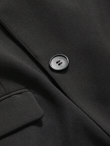 Dazy Tall Women's Tall Fit Loose Long Sleeve Casual Blazer - Black - View 6