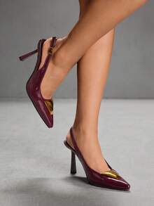 CUCCOO SZL Women's Y2K Punk Style High Heel Pumps, Suitable For Motorcycle, Cool Girl, Halloween, Christmas, Party Outfits - Burgundy - View 3