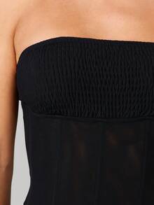 MISSGUIDED Strapless Fitted Mini Dress With Shirred Bust And Bodycon Silhouette For Party Evening Events - Black - View 4