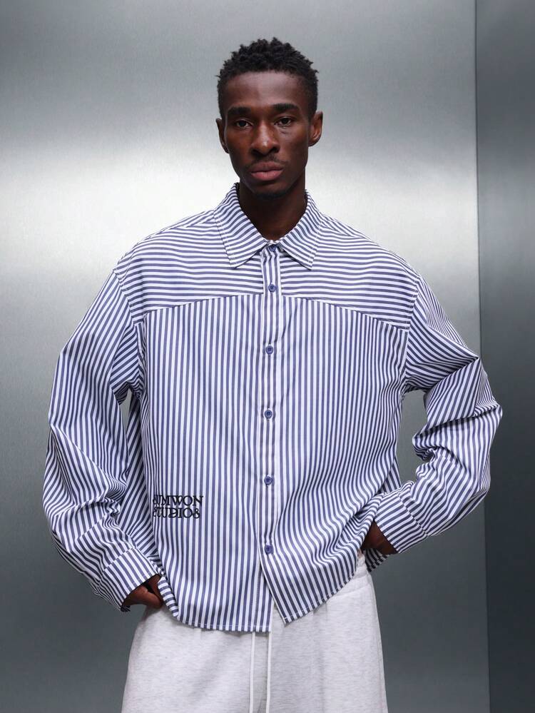 PLAYBOY X SUMWON Regular Fit Striped Button Down Shirt