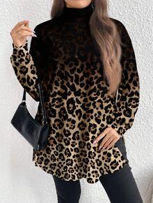 EMERY ROSE Áo thun dài cổ lọ tối giản thường ngày cỡ lớn, mùa xuân/thu - Nhiều màu - Xem 4