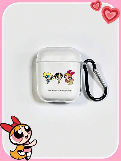 THE POWERPUFF GIRLS X SHEIN 花朵、泡泡、毛茛图案蓝牙耳机保护套