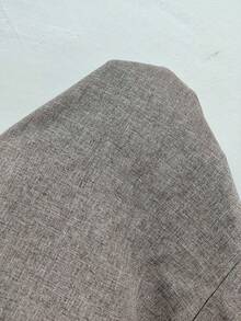 Franclia 灰色条纹拼布长袖缺口领女式西装外套