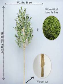 نبات زيتون اصطناعي طول 130-200 سم، أغصان عالية، أوراق بلاستيكية زخرفية، نبات اصطناعي للديكور المنزلي، عيد الحب، هدايا عيد الميلاد والتخرج - متعدد الألوان - مشاهدة 4